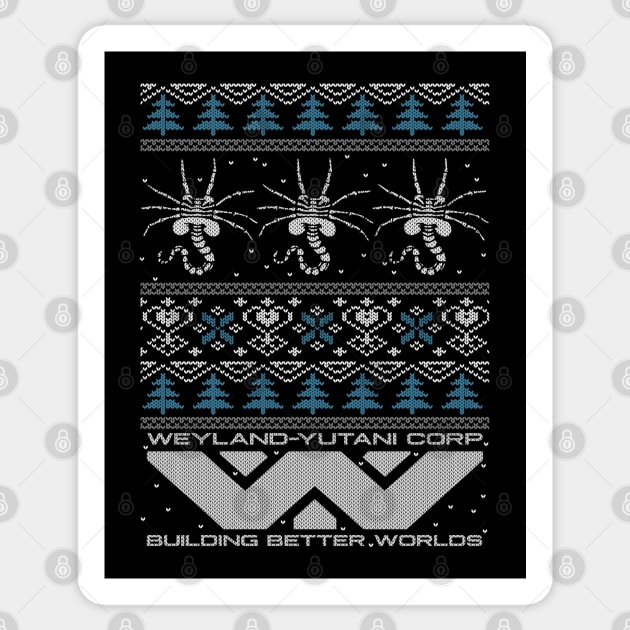 Ugly Christmas Sweater Alien xenomorph Ugly Christmas Sweater Sci Fi Alien Sticker TeePublic